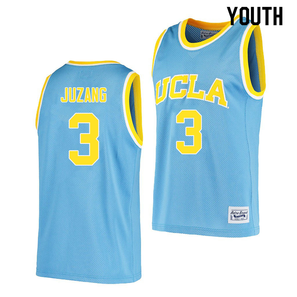 Youth #3 Johnny Juzang UCLA Bruins College Jerseys Sale-Retro Blue